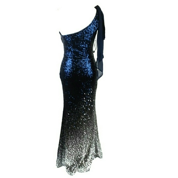 NWT Angel Fashions One Shoulder Sequin Prom Dress - Picture 5 of 8